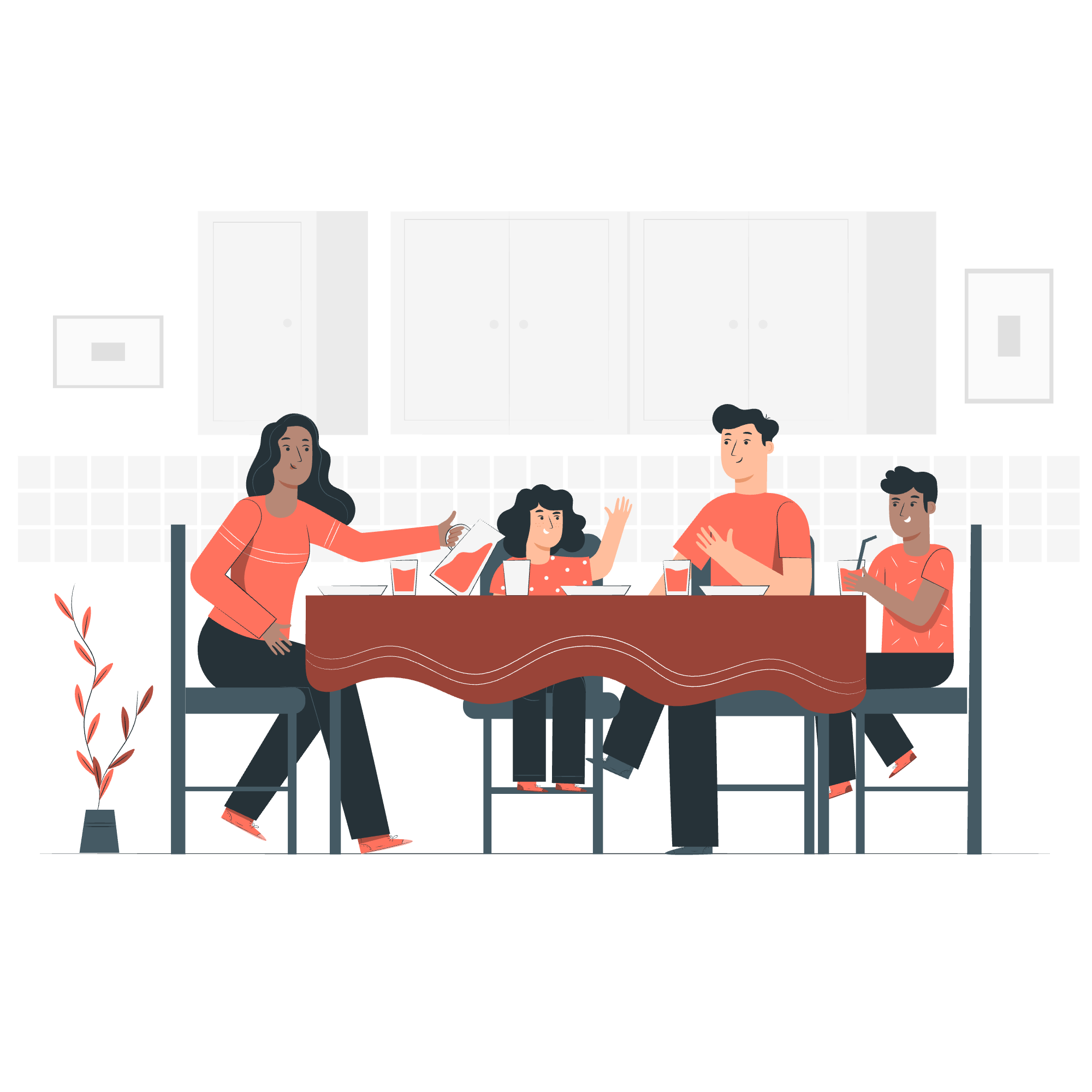 料理や自炊のゆとりを表現したイラスト